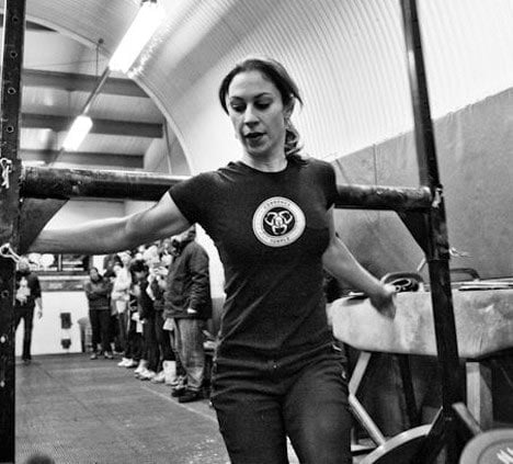 Strong woman gym training