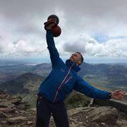 Rob performs a double 24kg Stacked Press on Snowdon