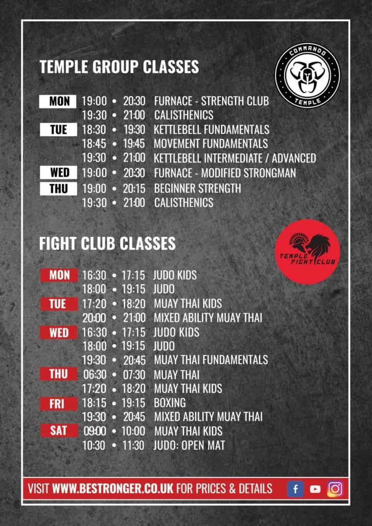 commando temple classes aug 2025